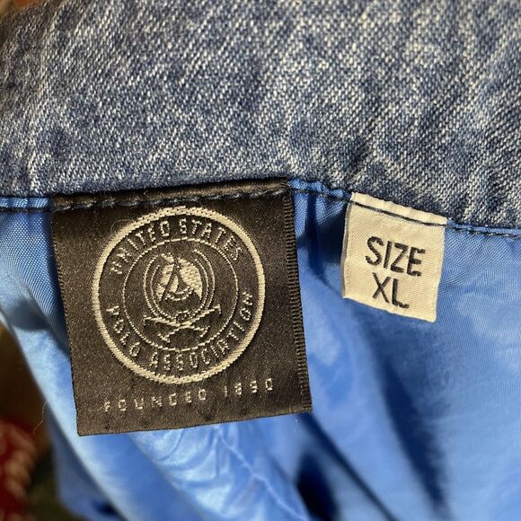 Vintage US Polo Association Women's Denim Jean Chore Barn Jacket X-Large Flannel - Picture 7 of 8